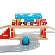 Bigjigs Rail Wooden London Overground Station, 5 Pieces (Trains Sold Separately) thumbnail 4