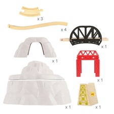 Bigjigs Rail Wooden Rocky Mountain Expansion Pack - 12 Pieces thumbnail 2