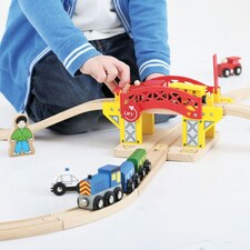 Bigjigs Rail Wooden Lifting Bridge With 2 Track Pieces thumbnail 3