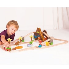 Bigjigs Rail Wooden Dinosaur Train Set - 49 Pieces thumbnail 2