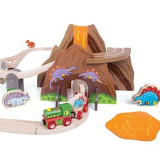 Bigjigs Rail Wooden Dinosaur Train Set - 49 Pieces thumbnail 4