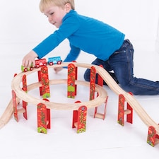 Bigjigs Rail Wooden High Level Expansion Set - 27 Pieces thumbnail 4