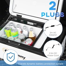 Outsunny 12V Portable Car Refrigerator w/ Inner LED Light Indoor Outdoor, 18L thumbnail 5