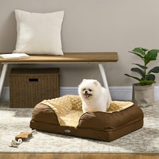 PawHut Dog Bed Calming Pet Bed Dog Mattress for Small Dogs - Brown thumbnail 2