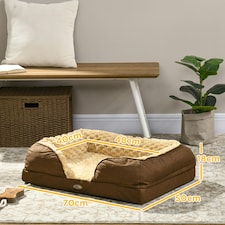 PawHut Dog Bed Calming Pet Bed Dog Mattress for Small Dogs - Brown thumbnail 7