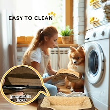 PawHut Dog Bed Calming Pet Bed Dog Mattress for Small Dogs - Brown thumbnail 8