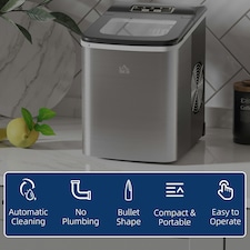 HOMCOM Ice Maker Machine Portable Counter Top Ice Cube Maker for Home Black thumbnail 3