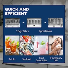 HOMCOM Ice Maker Machine Portable Counter Top Ice Cube Maker for Home Black thumbnail 5