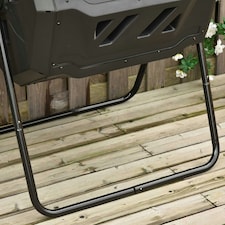 Outsunny 160L Outdoor Tumbling Compost Bin with Dual Chamber, Black thumbnail 8