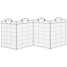 Outsunny Garden Decorative Fence 4 Panels 44in x 12ft Steel Wire Border Edging