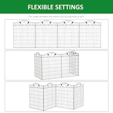 Outsunny Garden Decorative Fence 4 Panels 44in x 12ft Steel Wire Border Edging thumbnail 4