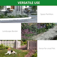 Outsunny Garden Decorative Fence 4 Panels 44in x 12ft Steel Wire Border Edging thumbnail 5