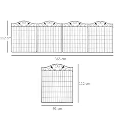 Outsunny Garden Decorative Fence 4 Panels 44in x 12ft Steel Wire Border Edging thumbnail 7