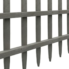 Outsunny Decorative Garden Fencing, Wooden Landscape Edging, Grey thumbnail 8