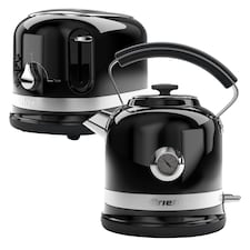 Ariete ARPK31 Moderna Kettle & Toaster Set, 1.7 Litre Kettle, 2 Slice Toaster, Black