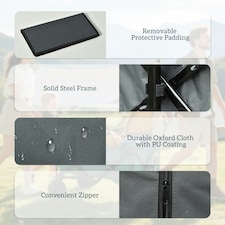 Outsunny Outdoor Cart Folding Cargo Wagon Trailer Beach w/ Handle Dark Grey thumbnail 9