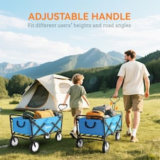 Outsunny Folding Outdoor Storage Trolley Cart Bag Telescopic Handle Brakes Blue thumbnail 9