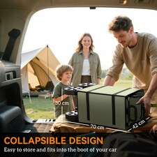 Outsunny 180L Folding Garden Trolley Wagon Cart w/ Extendable Side Walls, Black thumbnail 4