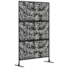 Outsunny 6.5FT Metal Outdoor Privacy Screen Panel w/ Stand and Screws