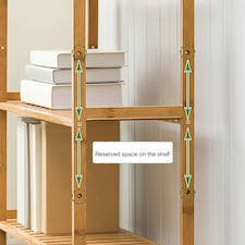 Living and Home 5 Tier Bamboo Wood Storage Shelf Rack- 35cm W x 25cm D x 128cm H thumbnail 4