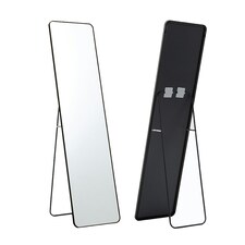 Living and Home Modern Rectangular Metal Floor Mirror - Black -155cm thumbnail 4