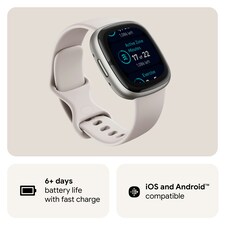 Fitbit Sense 2 - Lunar White / Platinum thumbnail 3
