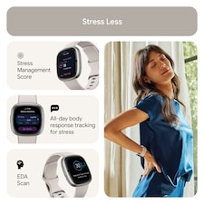 Fitbit Sense 2 - Lunar White / Platinum thumbnail 5