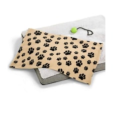 Brand Lab Paw Print Polar Fleece Dog Blanket - Light Brown - 150cm x 100cm thumbnail 2