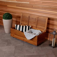 Charles Bentley FSC Acacia Outdoor Garden Storage Box - H36xW46xL110cm thumbnail 4