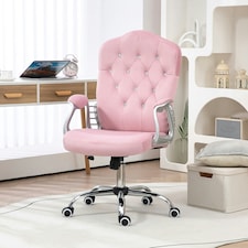 Vinsetto Home Office Chair with Adjustable Height Tilt Function Pink thumbnail 2