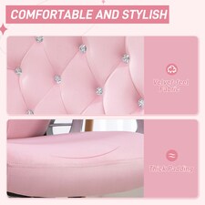 Vinsetto Home Office Chair with Adjustable Height Tilt Function Pink thumbnail 3