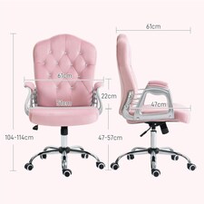 Vinsetto Home Office Chair with Adjustable Height Tilt Function Pink thumbnail 7