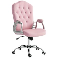 Vinsetto Home Office Chair with Adjustable Height Tilt Function Pink thumbnail 9