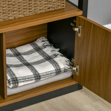 HOMCOM 4-Tier Bookshelf Freestanding Bookcase W/ Storage for Study Walnut Brown thumbnail 6