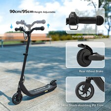 HOMCOM 120W Electric Scooter w/ Rear Brake - Black thumbnail 4