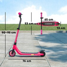 HOMCOM 120W Electric Scooter w/ Rear Break - Pink thumbnail 7