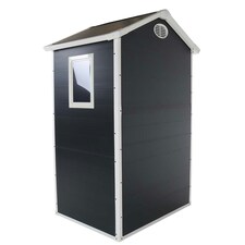 Charles Bentley Plastic Storage Shed 4.4ft x 3.4ft Grey Small Roof Outdoor Tall thumbnail 7