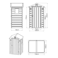 Charles Bentley Plastic Storage Shed 4.4ft x 3.4ft Grey Small Roof Outdoor Tall thumbnail 9
