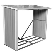 Charles Bentley Metal Log Wood Store Shed - 6x3ft (W182 x D89 x H148cm) thumbnail 3