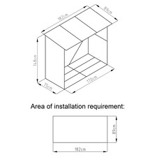 Charles Bentley Metal Log Wood Store Shed - 6x3ft (W182 x D89 x H148cm) thumbnail 4
