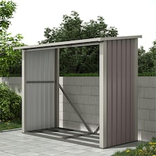 Charles Bentley Metal Log Wood Store Shed - 6x3ft (W182 x D89 x H148cm) thumbnail 5