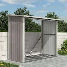 Charles Bentley Metal Log Wood Store Shed - 6x3ft (W182 x D89 x H148cm) thumbnail 7