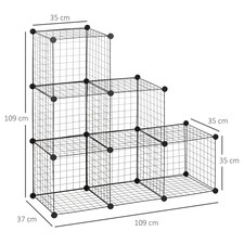 HOMCOM DIY 6 Cube Metal Wire Rack Interlocking Storage Cabinet Organiser Display thumbnail 7