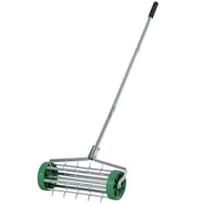 Outsunny Lawn Aerator Outdoor Grass Care Garden Roller Manual Handle