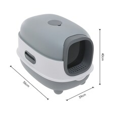 Living and Home Hooded Cat Toilet Litter Box with UV Sterilization - Grey thumbnail 5