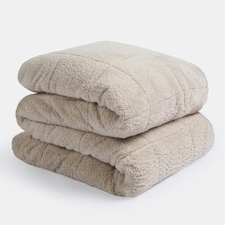 OHS Teddy Fleece Weighted Blanket 8kg, 150x200cm - Natural