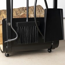 Hazel Log Holder and Fireset Tool Stand Poker Tongs Brush Coal Shovel Tool Stand thumbnail 10