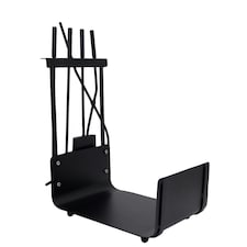 Hazel Log Holder and Fireset Tool Stand Poker Tongs Brush Coal Shovel Tool Stand thumbnail 4