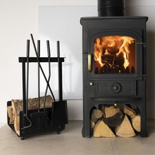 Hazel Log Holder and Fireset Tool Stand Poker Tongs Brush Coal Shovel Tool Stand thumbnail 8