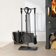 Blackthorn Fireside Companion Set with Poker Tongs Coal Shovel Brush Tool Stand thumbnail 6